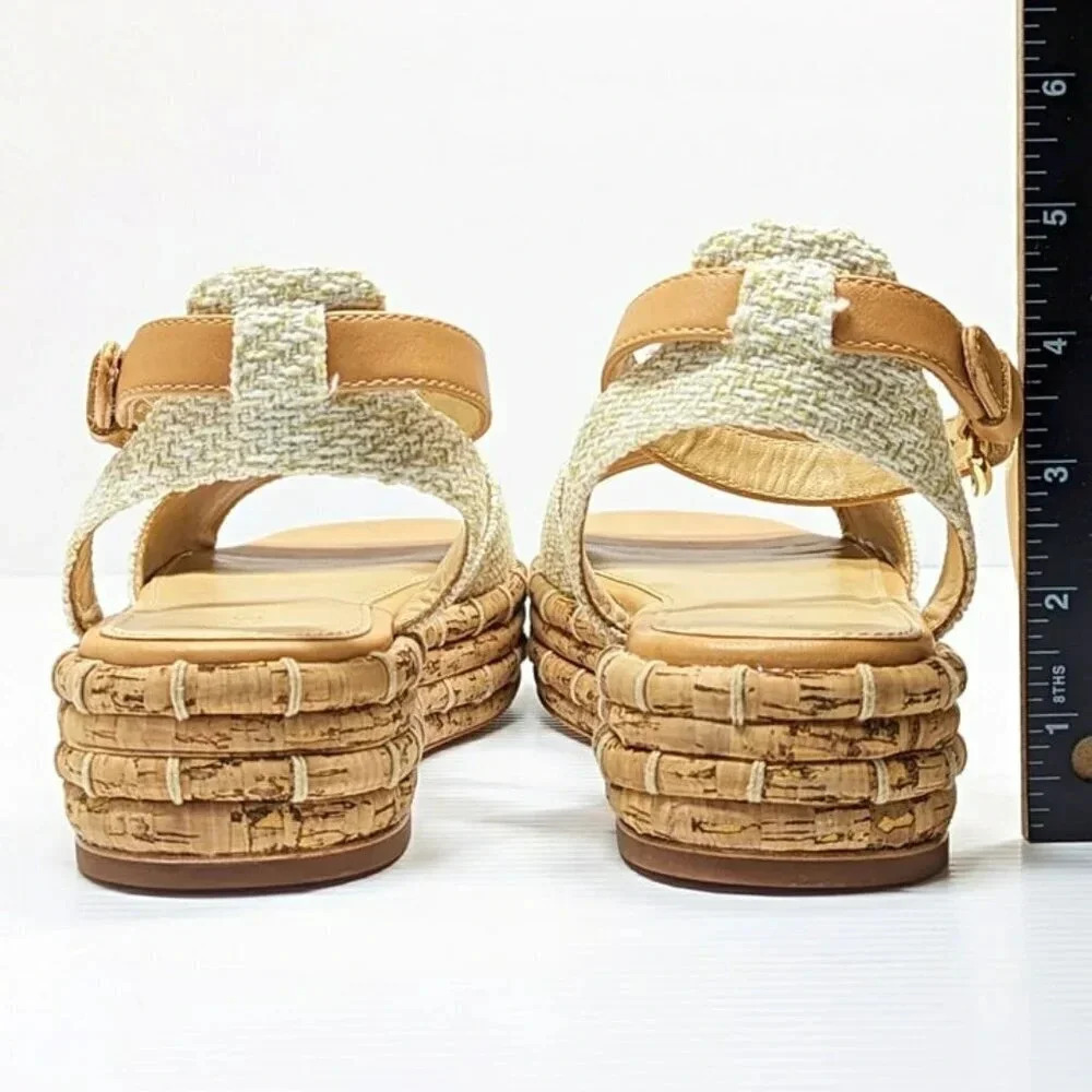 Joie Natural Cork Platform Sandals with Tan Ankle Strap - Picture 8 of 11